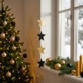 Weihnachtsdeko Stern Anhänger Gold Schwarz 5 Sterne 78cm | Floristik24.de