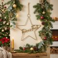 Stern “Frohes Fest”, Dekoring in Sternform, Metalldeko für Weihnachten Golden, Silbern 32×39,5cm | Floristik24.de