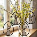 Osterhasen Deko zum Aufhängen Osterdeko Holz 13cm 4St | Floristik24.de