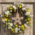 Blume zum Hängen, Holzdeko mit Muster, Frühlingsdeko Natur, Weiß H19,5cm | Floristik24.de