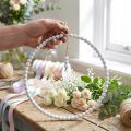 Weißer Perlendekokranz Ø28cm 4er-Set - Vielseitig verwendbarer Hängeschmuck für Frühling, Hochzeit & Vintage Dekorationen | Floristik24.de