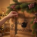 Frohe Weihnachten Schriftzug Wanddeko Metall L23,5cm 2 St | Floristik24.de