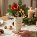 Rentier-Pflanztopf, Adventsdeko, Metalldeko, Übertopf für Weihnachten Weiß, Golden H28cm Ø8,5cm | Floristik24.de