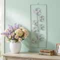 Schwalbendeko, Wandschmuck aus Metall, Vögel zum Hängen Weiß, Silbern Shabby Chic H47,5cm | Floristik24.de