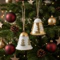 Weihnachtsglocken Vintage Weihnachtsdeko Golden Weiß 2 St | Floristik24.de