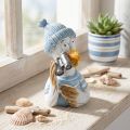 Maritime Deko Möwe Tischdeko Blau Weiß Silber H11cm | Floristik24.de