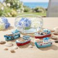 Deko Schiffchen Boot Blau Rot