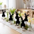 Aufsteller Tischdeko Osterhasen Filz Schwarz 19cm 12St | Floristik24.de