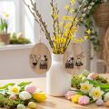 Ostereier zum Hängen Holz Ei mit Hase Natur Weiß 13cm 6St | Floristik24.de