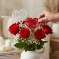 Blumenstecker Herz Rot, Weiß Dekostecker Valentinstag 7cm 12St | Floristik24.de