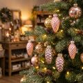 Zapfen Mix aus Glas Rosa 5cm 14 St | Floristik24.de