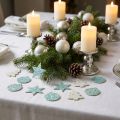 Streudeko Weihnachten Weiß/Türkis Pailletten 36 St | Floristik24.de