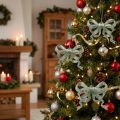 Christbaumschmuck Schleife 9cm mit Glitter Grün 12 St | Floristik24.de