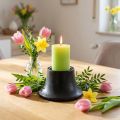 Kerzenständer Schwarz Kerzenhalter Keramik Ø12,5cm H7cm | Floristik24.de
