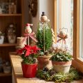Schneemann Deko Stecker Blumenstecker Holz Natur 5cm 9St | Floristik24.de