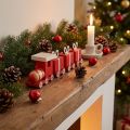 Holzzug mit Geschenkboxen, Rot-Weiß, 2er Set, 18x3x4,5 cm - Weihnachtsdekoration | Floristik24.de