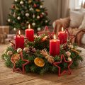 Sterne für Adventskranz Weihnachtsdeko Jute Rot 15cm 8 St | Floristik24.de