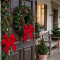 Dekoschleife Rot Samtschleife 4cm breit Weihnachtsschleife für draußen 15×18cm 2St | Floristik24.de