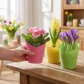 Übertopf Papier Pflanztopf gewebt Pink Gelb Grün Ø9cm H18cm 9St | Floristik24.de