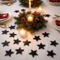 Streudeko Schwarze Sterne Weihnachten Holz Ø4cm 72 St | Floristik24.de