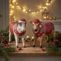 Weihnachtskuh Deko Kuh mit Mütze Weiß Braun L15,5cm 2 St | Floristik24.de