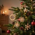 Strohsterne Christbaumschmuck Stroh Natur Rot Ø4-6cm 17 St | Floristik24.de