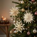 Papiersterne Weihnachtsdeko Baumschmuck Weiß Gold 15cm 6 Stück | Floristik24.de