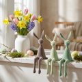 Hasen Kantenhocker Osterhasen beflockt Grün Braun 28cm 3 St | Floristik24.de