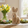 Deko Hase Sitzend Osterhase in Braun – 2. Wahl – Beflockt H22cm | Floristik24.de