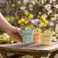 Mini Eimer Deko Ostern to Go Orange Mint Gelb 8×7cm 6 St | Floristik24.de