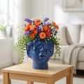 Pflanzkopf Polyresin Büste Übertopf Blau 13,5×13×14cm | Floristik24.de