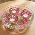 Schwimmschale Teelichthalter Glas Silber Lila Ø7cm 3St | Floristik24.de