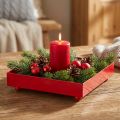 Deko Tablett quadratisch Rot Metalltablett 15×15cm 2St | Floristik24.de