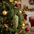 Deko Tannenzapfen Grün Aufhänger Weihnachtsdeko 6er Set | Floristik24.de