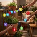 Solar-Lampionkette LED bunt 4,5m 10 Birnen Kaltweiß | Floristik24.de