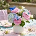 Deko-Schmetterlinge Federschmetterling Rosa, Blau 6cm 24 St | Floristik24.de