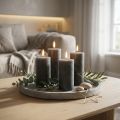 Durchgefärbte Stumpenkerzen Anthrazit 50x100mm 4er Set | Floristik24.de