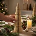 Papier Weihnachtsbaum Tannenbaum Klein Creme Gold H30cm | Floristik24.de