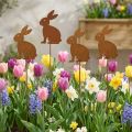 Gartenstecker Rost Hase Gartendeko Osterdeko 11cm×15cm 4St | Floristik24.de