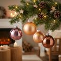 Weihnachtsbaumkugeln aus Glas Rosa Apricot Ø6cm 24 St | Floristik24.de