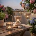 Windlicht Teelichthalter Glas Metall Weide Ø10,5cm 3St | Floristik24.de