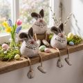 Hase Keramik Deko Kaninchen Kantenhocker 6,5×7×9,5cm 3 St | Floristik24.de