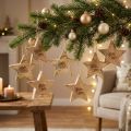 Glücksstern Deko Holzstern Natur 8cm Hängend 8er Set | Floristik24.de