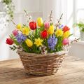 Korb Pflanzgefäß Dekoschale Ø24cm Hellbraun aus Naturmaterialien für Blumen Deko Geschenk | Floristik24.de
