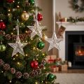 Stern zum Hängen Plastik klar Christbaumschmuck 15cm 6St | Floristik24.de