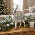 Deko Hirsch beflockt/beschneit 39cm | Floristik24.de