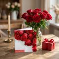 Gutscheinkarte rote Rosen + Umschlag 1 St | Floristik24.de
