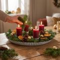 Kerzenteller Kuchenform mit 4 Kerzenhaltern Weiß Ø25cm | Floristik24.de