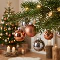 Glaskugeln Baum Weihnachten Silber Apricot Ø4cm 24 St | Floristik24.de