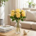 Rosenstrauß Blumenarrangement für elegante Dekoration im Wohnbereich 44cm 6St | Floristik24.de